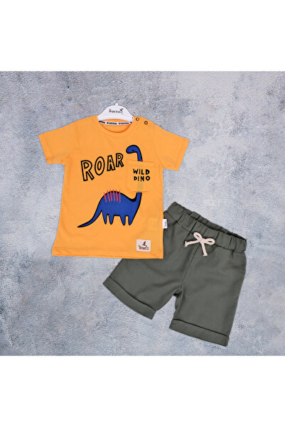 lorio kids Set pantaloni scurți pentru bebeluși - imprimeu Dino, bumbac piept...