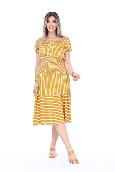 mervemoda Women's Summer Woven Dress