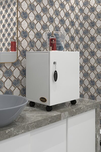 Kenzlife Mutfak Dolabı Zehra 068*030*032 Byz Kilitli Tekerlekli Banyo Evrak Ofis Kitaplık Ayakkabılık Kiler