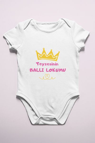ADABEBEK 15653 Model Printed Honey Turkish Delight Snap Body for Baby Girl