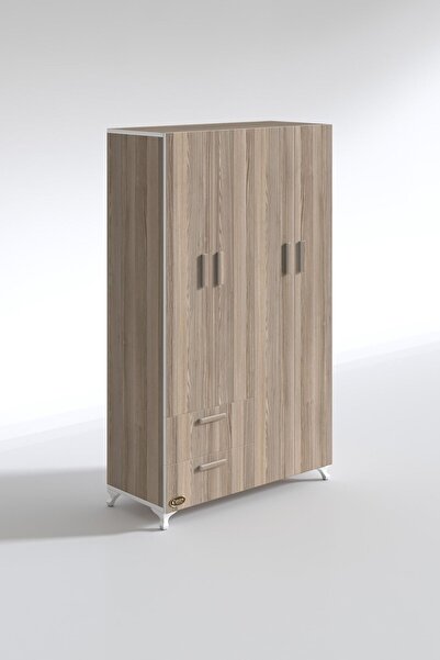 Kenzlife Gardırop 4 Kapaklı Kapılı 2 Çekmeceli Gonca 168*100*42 Crd Ayaklı Gardolap Dolap