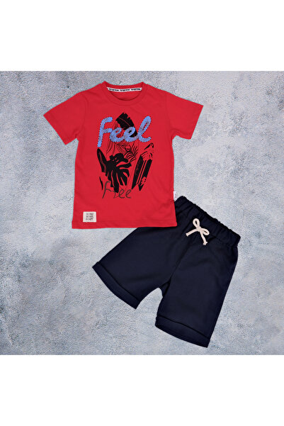 lorio kids Men's Set - FEEL PRINTED, Top Combed Cotton, Bottom Linen, Sort