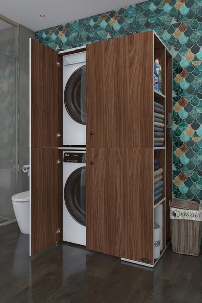 Kenzlife Çamaşır-Kurutma Makinesi Dolabı Kapaklı Foka Cvz 180*090*60 Banyo Ar...