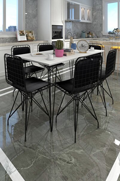 Kenzlife Knsz Masa Sandalye Takımı Hem75Mazlum Byzsyh 130*090 Sm 6 Sandalye Syhsyh Sırt Minderli