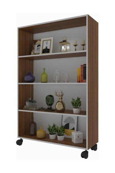 Kenzlife Kitaplık Beril 128*090*020 Cvz Tekerlekli Mutfak Dolabı Banyo Ofis Ayakkabılık Kiler