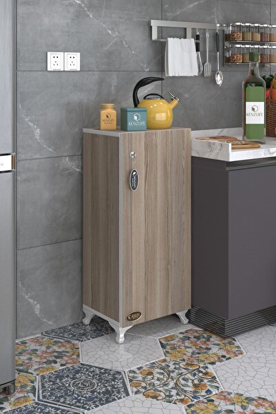 Kenzlife Mutfak Dolabı Zehra 108*030*032 Crd Kilitli Tekerlekli Banyo Evrak O...