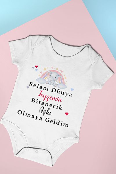 ADABEBEK Printed Snap-On Bodysuit for Baby Girl - Bodysuit Color, My Aunt's Bitanecik Love Written 20402