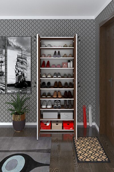 Kenzlife Ayakkabılık Ayakkabı Dolabı Kilitli Be Real Cvz 180*70*32 Kapaklı Arkalıklı Ofis Dolabı İki Bölme