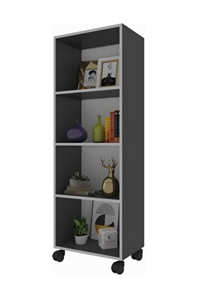 Kenzlife Mutfak Dolabı Raziye 128*030*030 Gri Tekerlekli Banyo Evrak Ofis Aya...