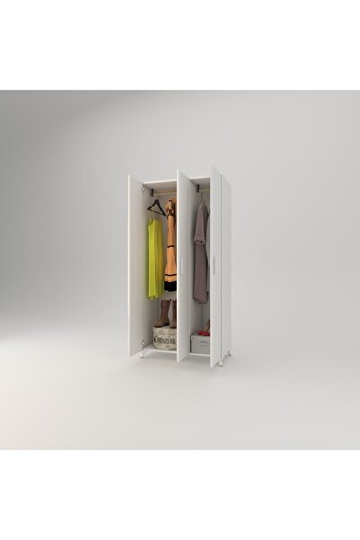 Kenzlife Gardırop 3 Kapılı Menekşe 168*80*42 Byz Ayaklı Gardolap Dolap Ofis
