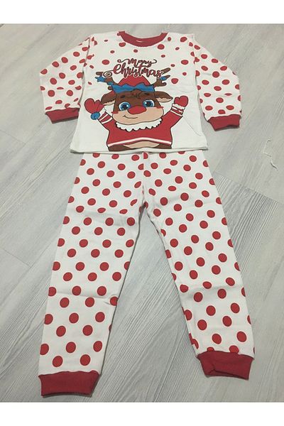 Süpermini Super Mini Baby Supermini 69-00-23 Deer Patterned 2-Piece Men's Pajama Set 4-6 Years