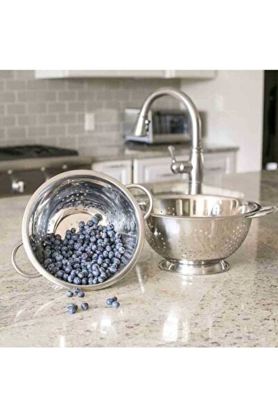 İly Epınox Stainless Steel Strainer - Pasta and Salad, 28 cm Diameter