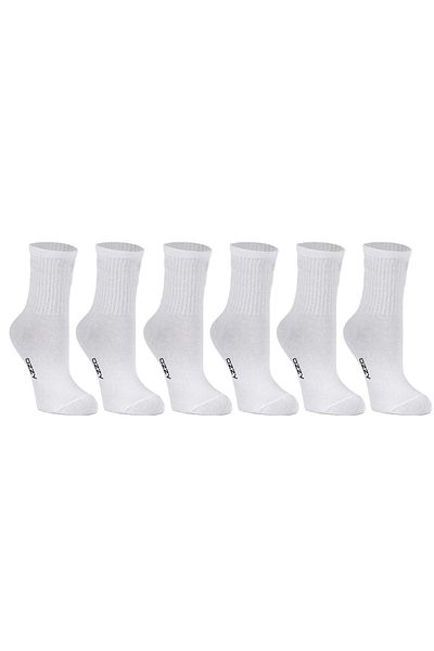 Ozzy Socks Γυναικείες κοντές κάλτσες 6 τεμαχίων λευκού χρώματος χωρίς επένδυση Κάλτσες τένις