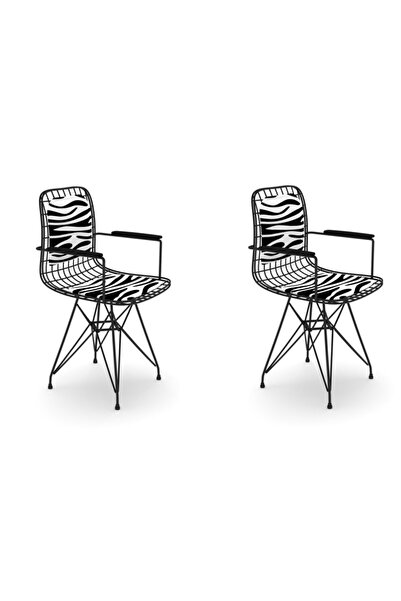 Kenzlife Knsz Kafes Tel Sandalyesi 2 Li Mazlum Syhbonar Kolçaklı Sırt Minderl...