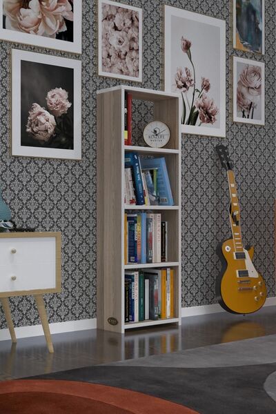 Kenzlife Kitaplık Süper Ga 120*40*19 Crd 4 Katlı Tek Bölme Ofis Mutfak Banyo ...