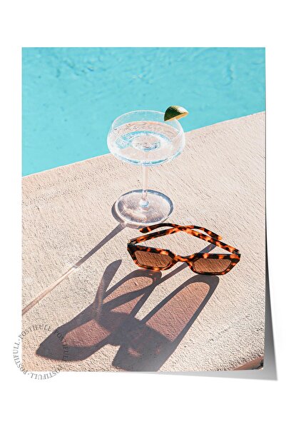 Postifull Безрамна постер, картина с лятна тематика № 93, снимка с очила за с...