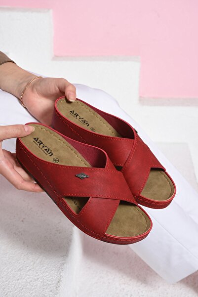 AlbiShoes Comfortable Women's Slippers - 4.5 cm Light Heeled, Cross Anatomical Daily Comfort