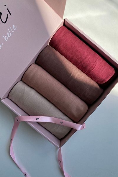 hijabchi Set of 4 Combed Cotton Shawl - Jersey Shawl, Lycra Hijab