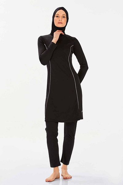 MEBA Μαύρο Lycra Rosmay Hijab Μαγιό - Πλήρως Κλειστό 9021