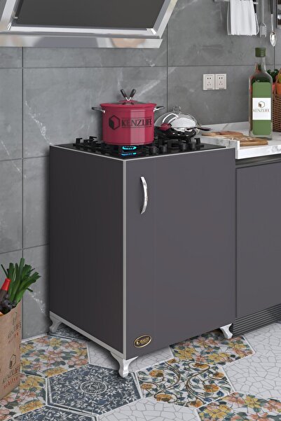 Kenzlife Ocak Dolabı Kamuran Gri 85*60*56 Hazır Mutfak Ankastre Gömme Ocak İç...
