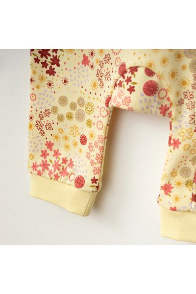 Crazy Baby Ribbed Floral Patterned Jumpsuit