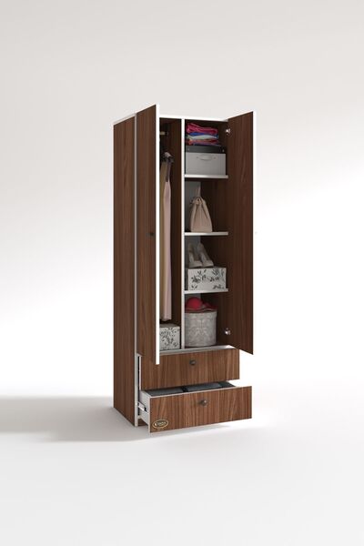 Kenzlife Gardırop 2 Kapılı Kapaklı 2 Çekmeceli Nilüfer Cvz 173*60*42 Gardolap Dolap Ofis
