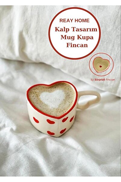 REAY HOME El Yapımı Seramik Kalp Tasarım Mug Kupa Fincan | Handmade El Yapımı...