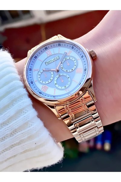 Ferrucci Women Wristwatch Waterproof Steel Band Rose Watch