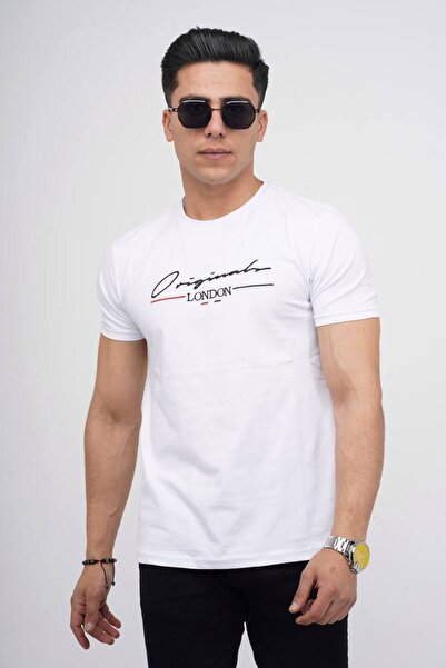 Est Estola Tricou Orignals pentru bărbați, slim fit, cu guler rotund