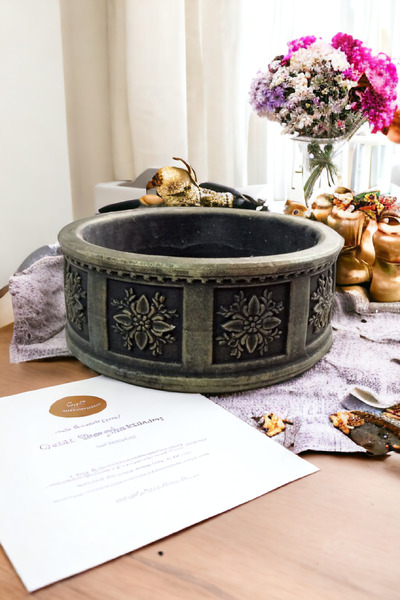 Genel Markalar Çiçek Desenli Beton Bonsai ve aranjman Saksısı -+30 ckıdis