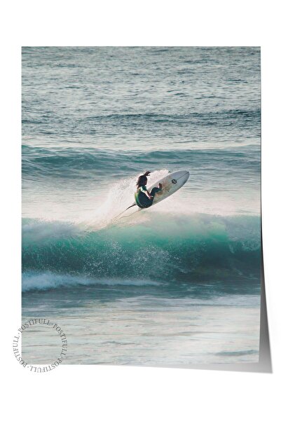 Postifull Безрамков плакат, картина с лятна тематика № 45, снимка на сърфист,...