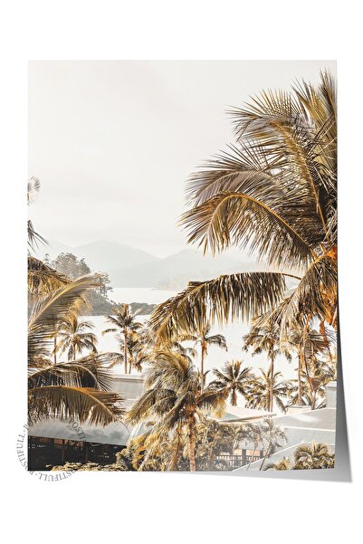Postifull Çerçevesiz Poster, Yaz Temalı Tablo NO:80, Palmiye Ağaçları Fotoğra...