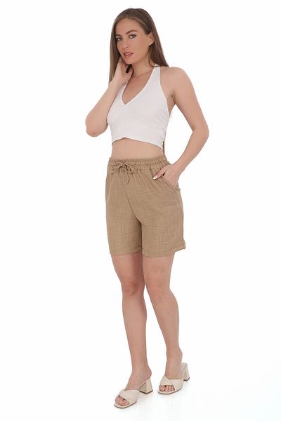 SAUNA SUIT Ψηλόμεσο καφέ casual σορτς - Νέα σεζόν Καλοκαίρι, Λεπτό Slouchy
