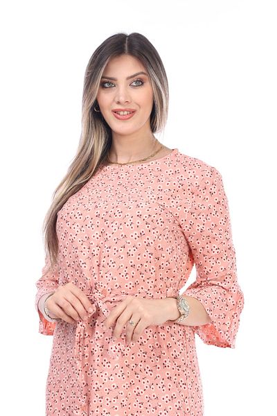 mervemoda Summer Short Sleeve Collar - Women's Woven Long Dress