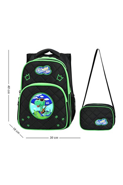 barberri Rucsac rezistent la apă și geantă de prânz pentru băieți din școala primară - cu sticlă de apă