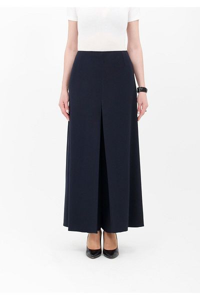 G-Line High Waist Navy Blue Wide Palazzo Trousers - A-line Full Length
