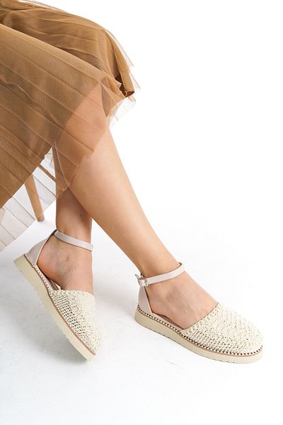 Shoesers Elegant Patterned Women's Ballerinas - Comfortable Sole and Ankle Strap Casual Shoes