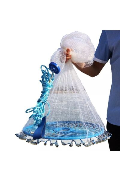 Vadastore 4 Kg Kurşunlu Misina Kolay Kullanımlı Amerikan Çemberli Balık Serpme Ağı -