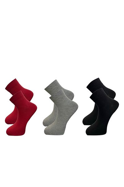 Happy Body Unisex Organic 3-Piece Comfort Non-Squeezing Elastic Half-Ankle Nose End
