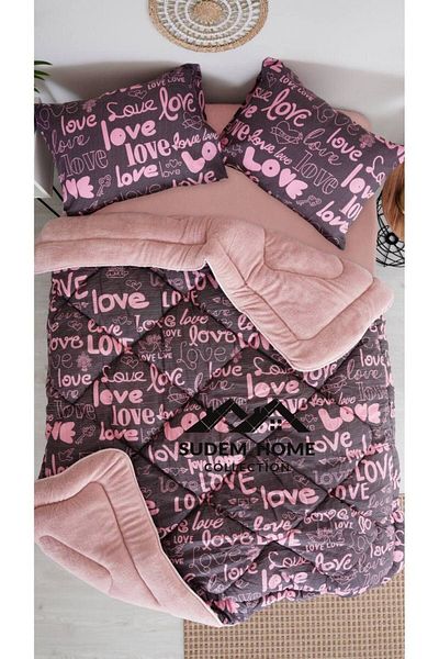 Sudemhome Double Double Sided - Soft Plush Welsoft Quilt & 2 Pillowcases - Fluffy 195X215 cm