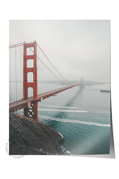 Postifull Çerçevesiz Poster, Yaz Temalı Tablo NO:161, Golden Gate Köprüsü Fot...