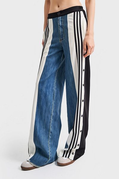 its basic Jeans Colored Piece Palazzo Denim - Side Button Design