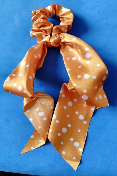 Boox99 New Season Satin Scrunchie Polka Dot Women's Scarf Hair Clip