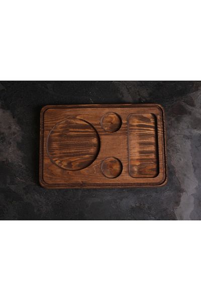SAMMWOOD Natural Wooden Hamburger and Toast Plate - Wooden Presentation Holder