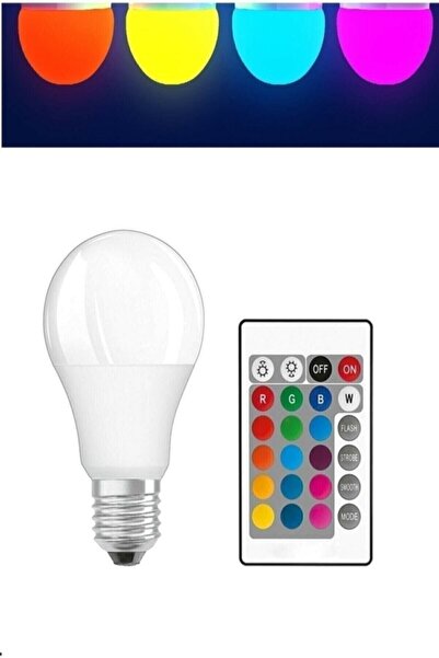 efmues RGB Led Ampul 10W Kumandalı Renkli Ampul 1 Adet