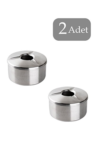 Porsima 2-компонентна металева попільничка з нержавіючої сталі - з кришкою, в...