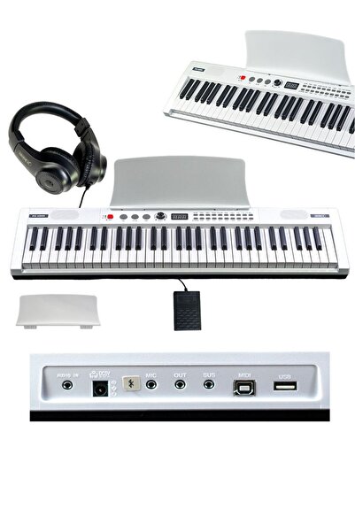 Midex Ps4000wh-set Tuş Hassasiyetli 61 Tuşlu Org Bt Usb Midi Stand Çanta Kulaklık Sustain Metod