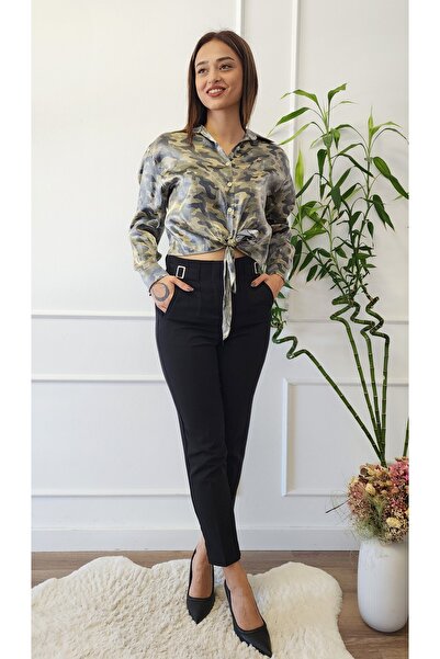 Ysatis Front Tie Satin Shirt