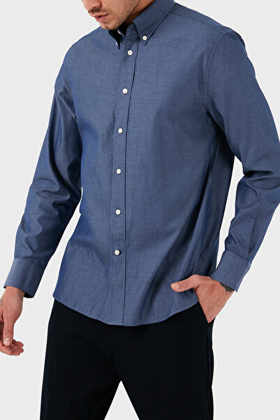 Tommy Hilfiger Düğmeli Yaka % 100 Pamuk Regular Fit Gömlek Erkek GÖMLEK MW0MW33326 DXF