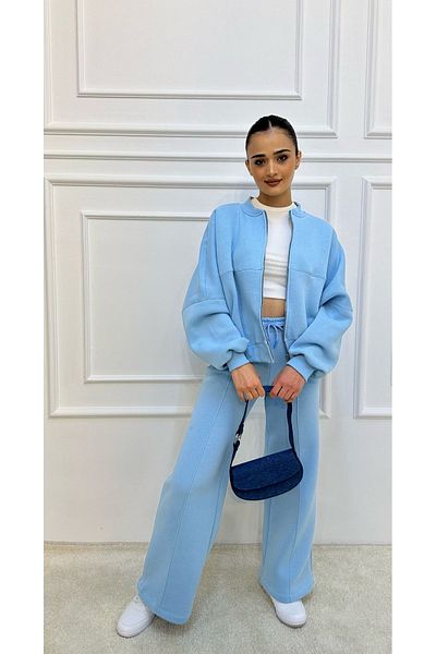 ossons Set de trening din bumbac Seria 3 Thread Raster Bomber Cardigan